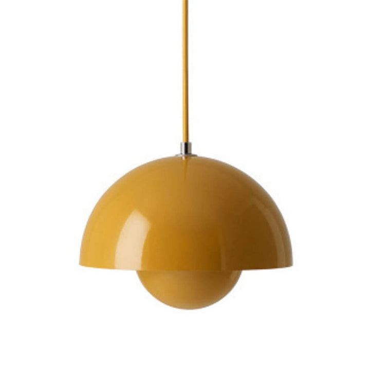 Yellow pendant lamp on a white background