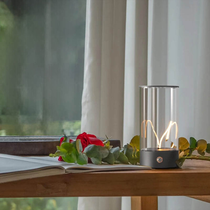 Cordless Rechargeable Desk Lamp - Small Magnetic Touch Control Table Lamp with 3 Color Ambient Light-4