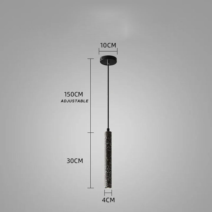 BETON Nordic industrial pendant light black terrazzo finish 30cm x 4cm