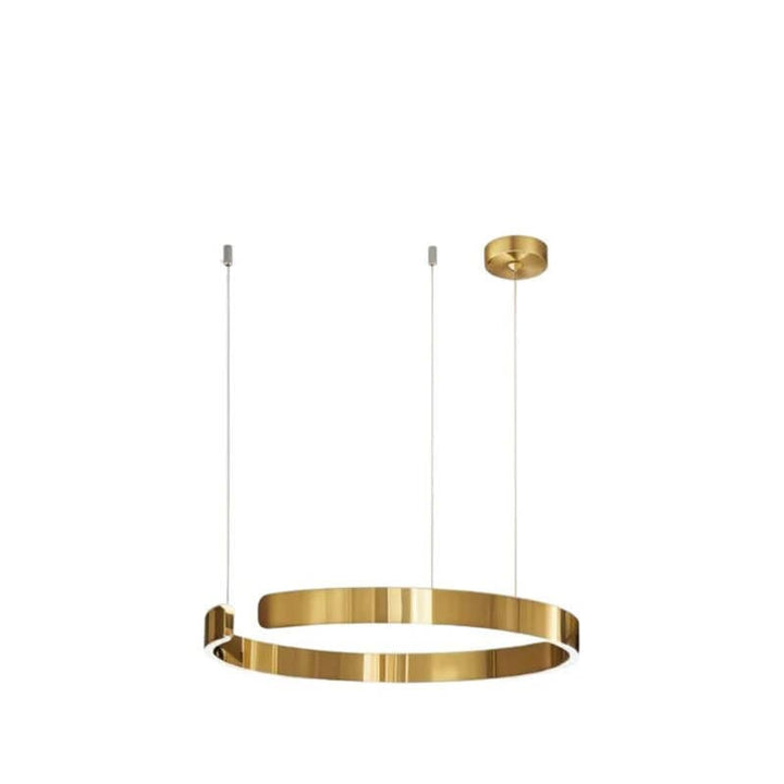 Single gold circular LED chandelier – minimalist Nordic modern ceiling light