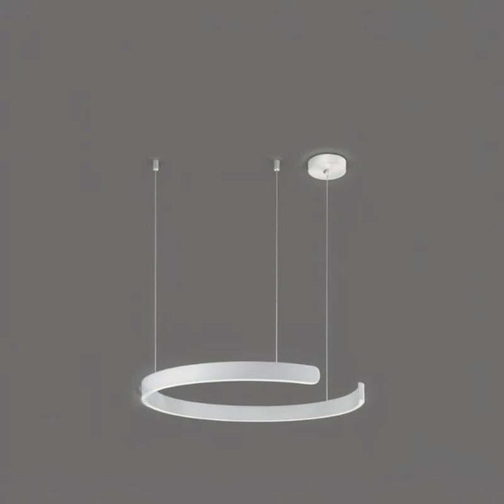 Single white circular LED chandelier – minimalist modern Nordic ceiling light