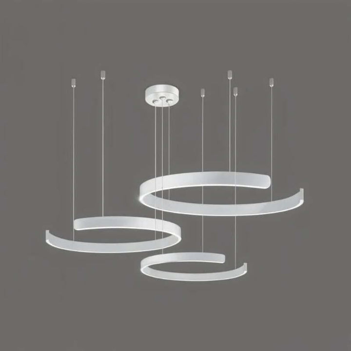White triple set circular LED chandeliers – modern Nordic LED ceiling fixture
