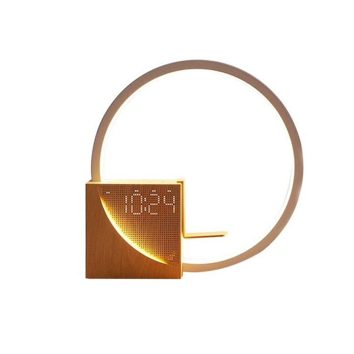 Modern clock with digital display on a white background