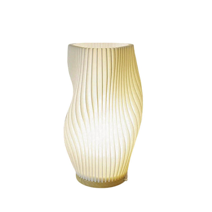 MOLLEN Nordic 3D printed dimmable table lamp, stylish modern wave design, eco-friendly cream white home lighting