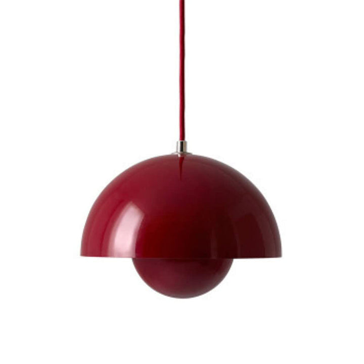 Red pendant lamp on a white background