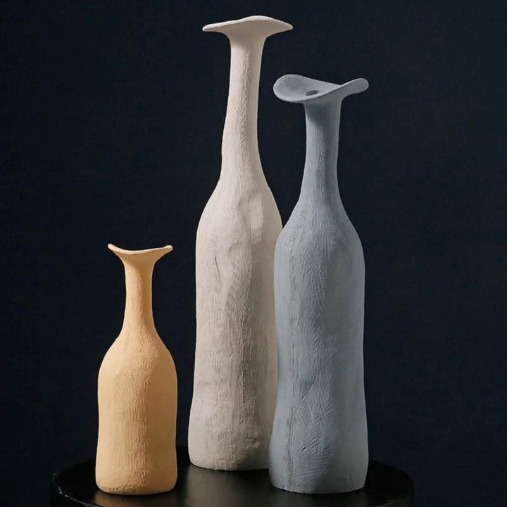 Tall sculptural ceramic vases in Nordic pastel tones, ideal for minimalist and Japandi home décor styling