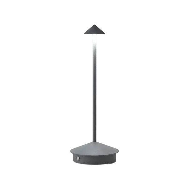 A portable LED table lamp with a sleek, modern design, featuring a dimmable light and a USB-powered base.