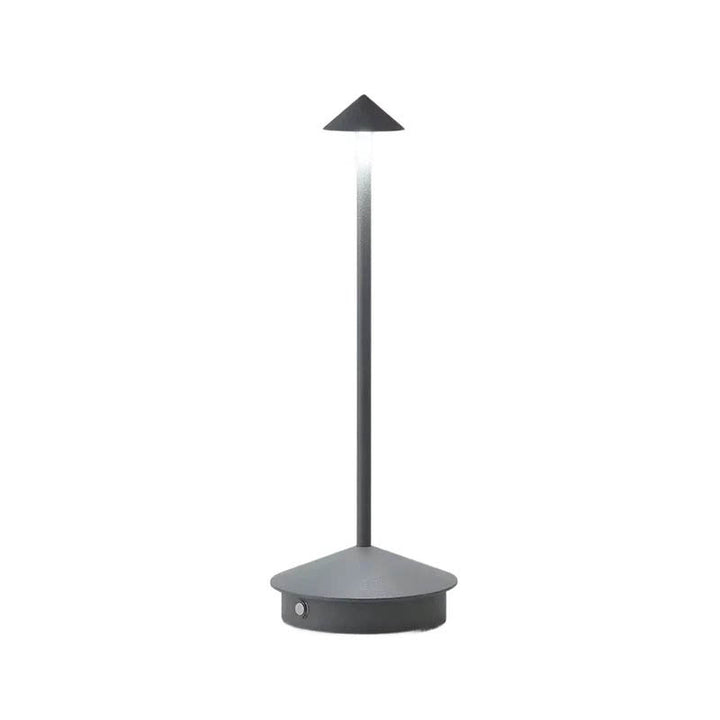 A portable LED table lamp with a sleek, modern design, featuring a dimmable light and a USB-powered base.