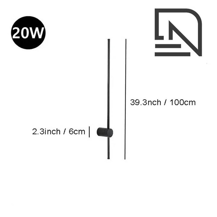 Black LINJE Nordic LED Wall Light with adjustable rotating design, crafted from premium aluminium, providing sleek, modern accent lighting for bedrooms, hallways, and living spaces. Variant