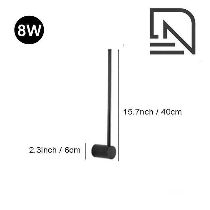 Black LINJE Nordic LED Wall Light with adjustable rotating design, crafted from premium aluminium, providing sleek, modern accent lighting for bedrooms, hallways, and living spaces. Variant2