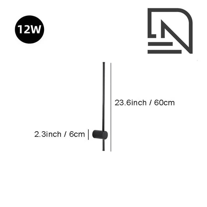 Black LINJE Nordic LED Wall Light with adjustable rotating design, crafted from premium aluminium, providing sleek, modern accent lighting for bedrooms, hallways, and living spaces. Variant