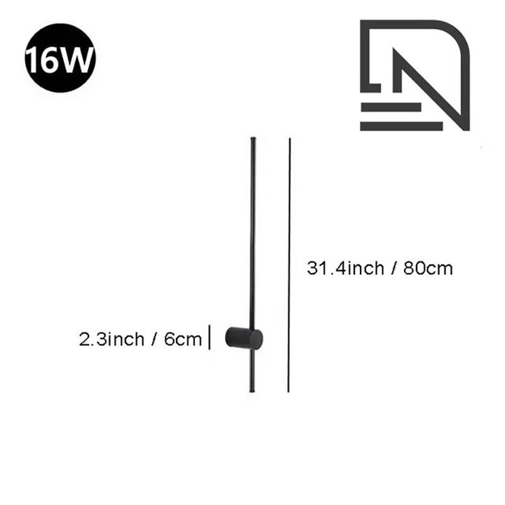 Black LINJE Nordic LED Wall Light with adjustable rotating design, crafted from premium aluminium, providing sleek, modern accent lighting for bedrooms, hallways, and living spaces. Variant