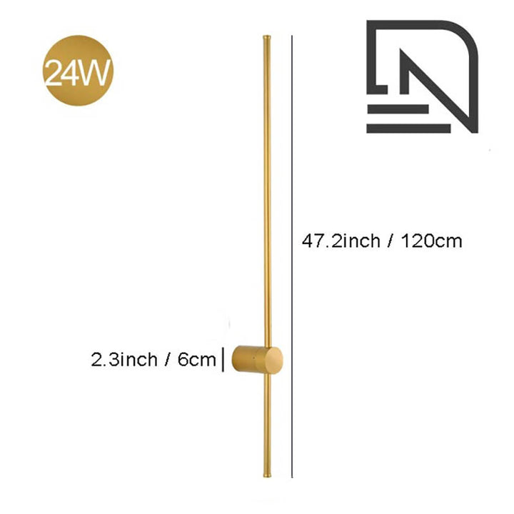 Gold LINJE Nordic LED Wall Light with adjustable rotating design, crafted from premium aluminium with a baked paint finish. Sleek, modern wall lamp for accent or ambient lighting in bedrooms, hallways, and living spaces. Variant 7