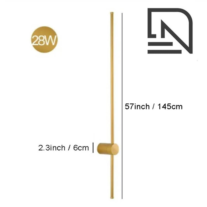 Gold LINJE Nordic LED Wall Light with adjustable rotating design, crafted from premium aluminium with a baked paint finish. Sleek, modern wall lamp for accent or ambient lighting in bedrooms, hallways, and living spaces. Variant 8