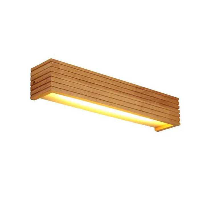 Wooden wall light fixture on a white background