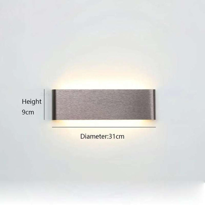 Brown LYST LED wall lamp, 31cm x 9cm, compact Scandinavian modern wall lighting