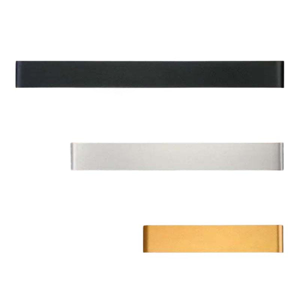 Three rectangular bars in black, silver, and gold on a white background