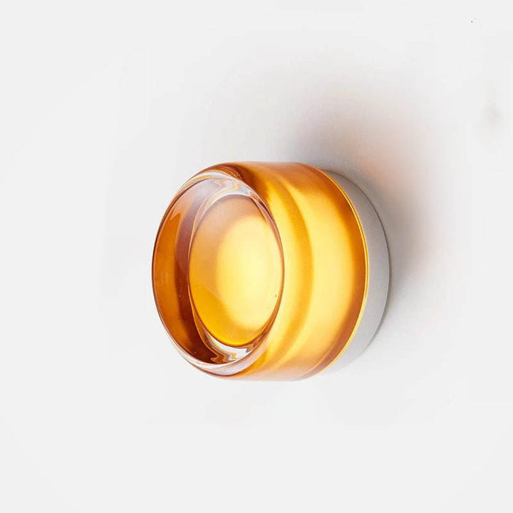 LYSEN Nordic LED wall sconce, minimalist metal light with clear smooth glass, white wall