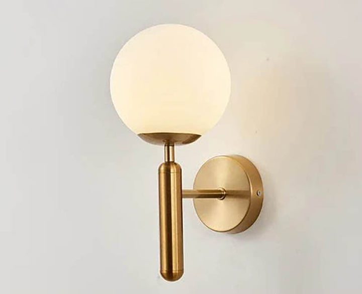 MAELKEBOLD modern glass ball wall light, golden Nordic LED sconce with frosted globe