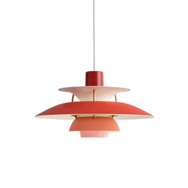 Red Nordic pendant lamp on a white background