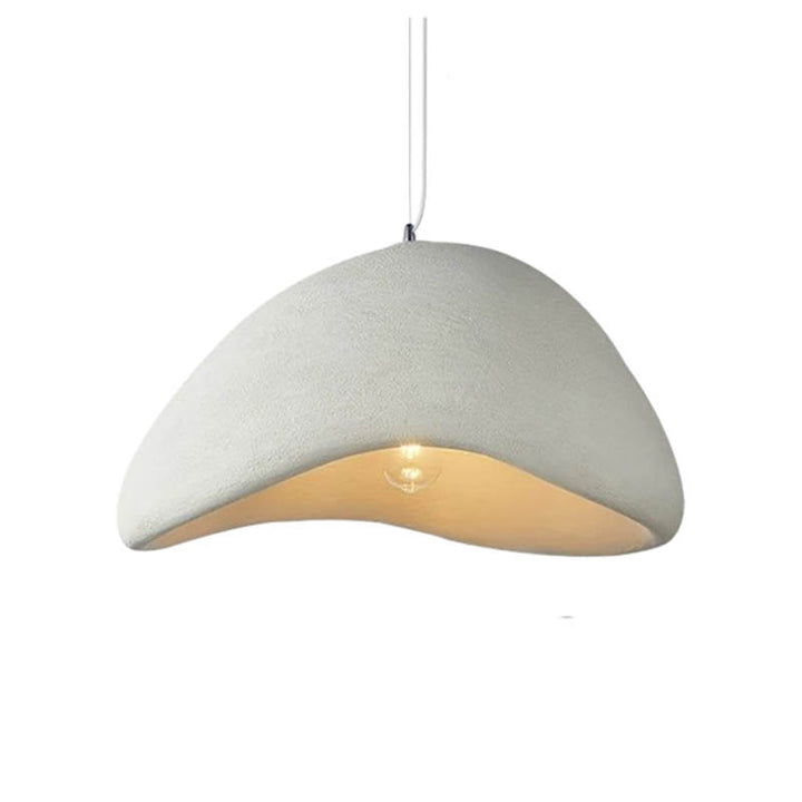 HAETTE Collection white LED pendant light, Wabi Sabi design, minimalist home décor lighting