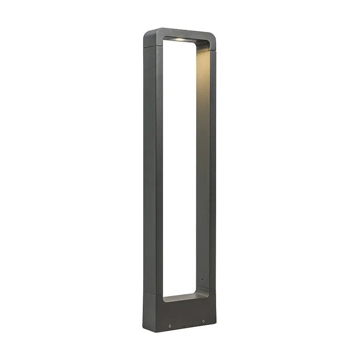 Tall rectangular modern outdoor light fixture on a white background