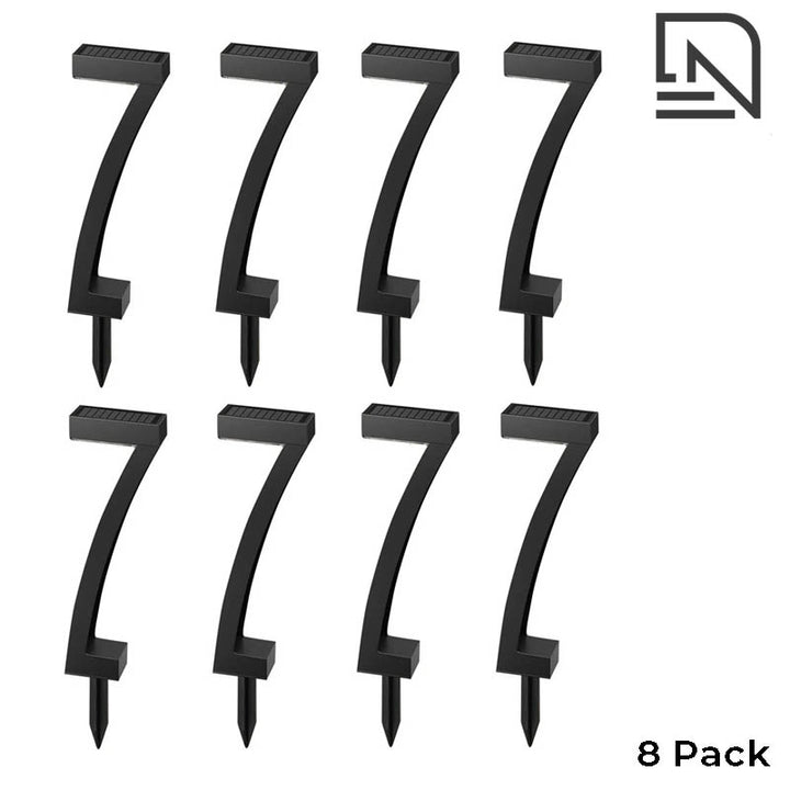 Modern solar garden light, 8 pack, waterproof LED outdoor pathway light, black, perfect for large garden pathways