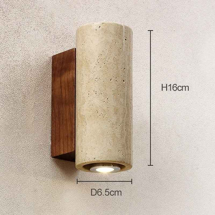 Wall-mounted Nordic Wall Lamp with dimensions on a neutral background