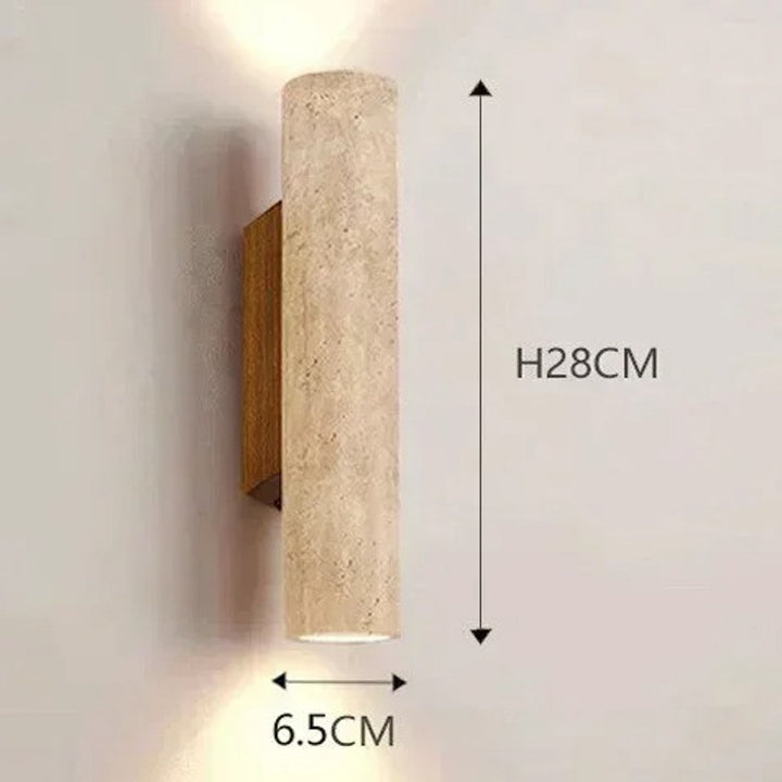 Wall-mounted Nordic Wall Lamp with dimensions on a plain wall.