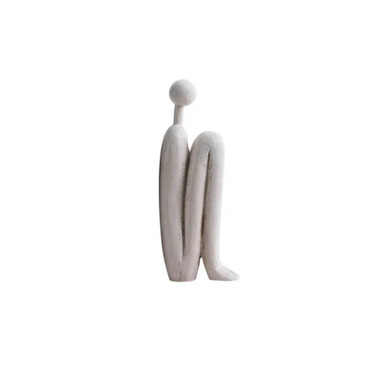 White Modern Thinker Bookend Sculpture – Abstract thinker statue in white resin, serving as a stylish bookend for contemporary home or office décor