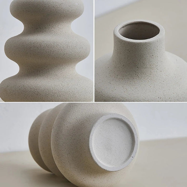 Close-up collage of VIT vase body curves and ceramic rim for texture and design detail