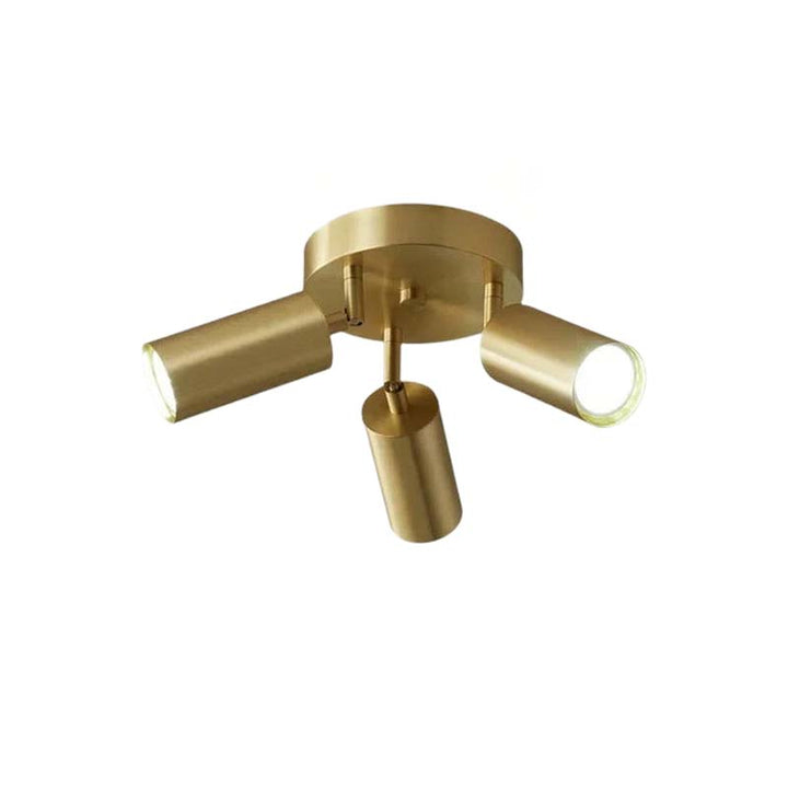 Gold ceiling light fixture on a white background