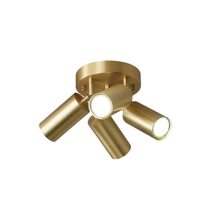 Gold ceiling light fixture on a white background