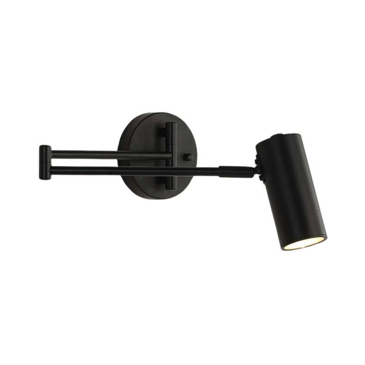 Foldable Black wall-mounted light fixture on a white background