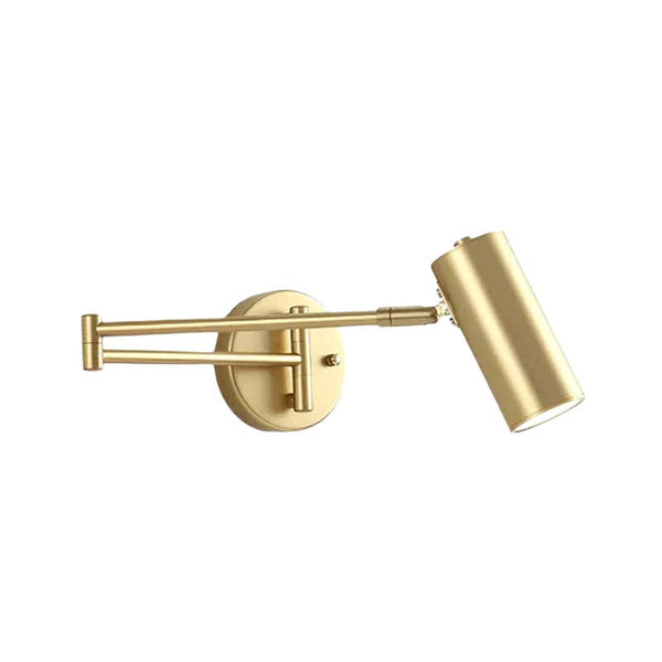 Nordic foldable Gold wall-mounted lamp with a swivel arm on a white background