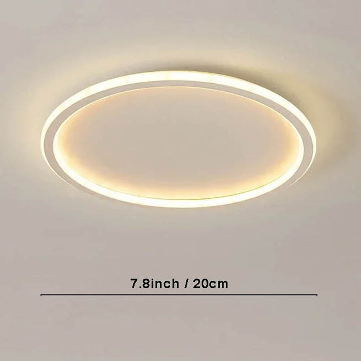 Sleek white 20cm Nordic LED ceiling light with remote, stylish round ceiling fixture for living room or bedroom lighting