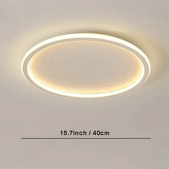 Sleek white 40cm Nordic LED ceiling light with remote, stylish round ceiling fixture for living room or bedroom lighting