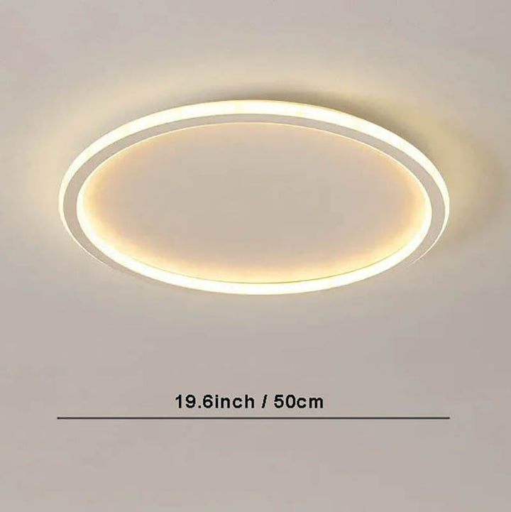 Sleek white 50cm Nordic LED ceiling light with remote, stylish round ceiling fixture for living room or bedroom lighting