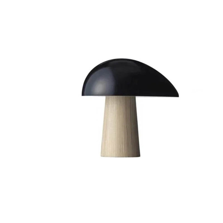 A modern Nordic LED desk lamp with a sleek black shade and a beige base, designed for a soft glow illumination.