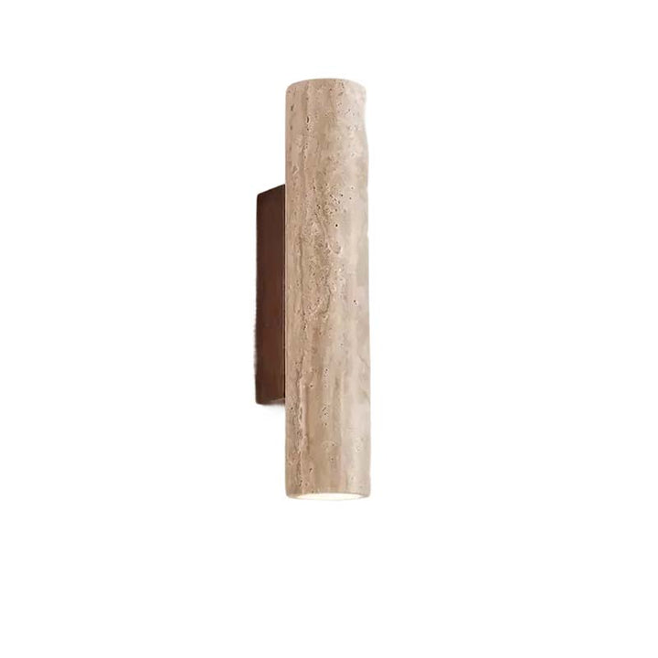 Cylindrical Nordic Wall Lamp with wooden finish on a white background