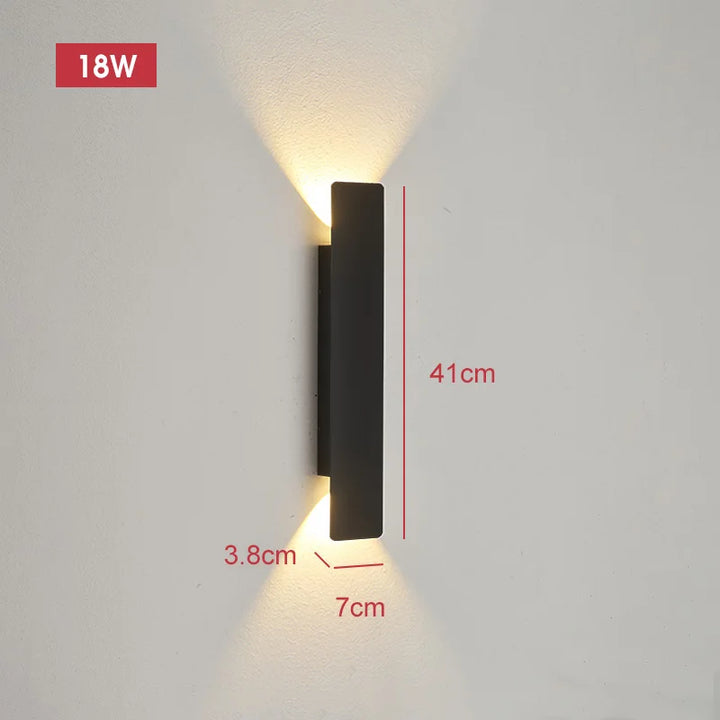 Variant image for Modern 18W Waterproof LED Outdoor Wall Lamp - Sleek Aluminum Wall Sconce Lighting for Indoor and Outdoor Use-8