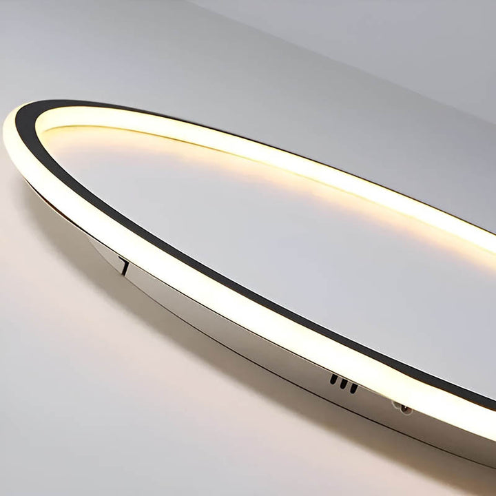 Close-up of RUND Nordic LED ceiling light's sleek acrylic finish, highlighting its elegant, modern aesthetic