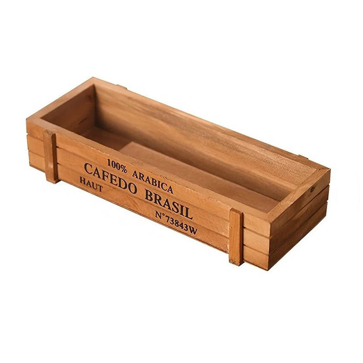 8-inch rustic wooden planter box by Nordic Essentials, ideal for succulents and home décor.