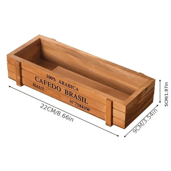 8-inch rustic wooden planter box by Nordic Essentials, ideal for succulents and home décor.