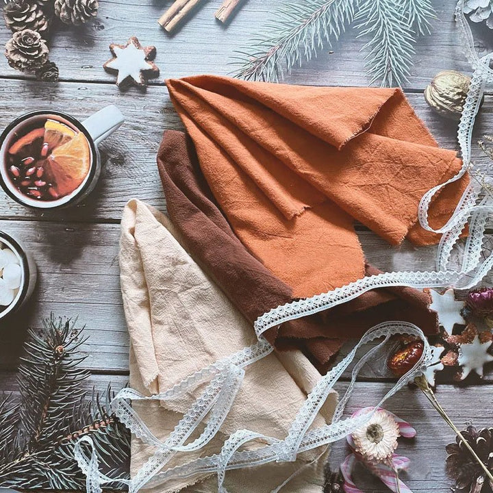 Rustic Cotton Napkins / Table Cloth for Weddings and Elegant Dining Decor. ver6