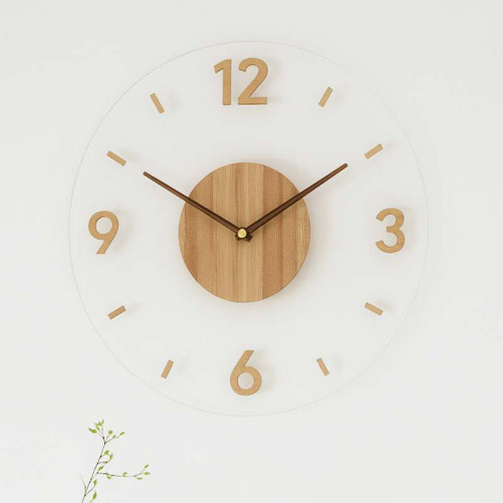 Eco-friendly SEKUND minimalist wooden wall clock 35cm diameter Scandinavian home accessory