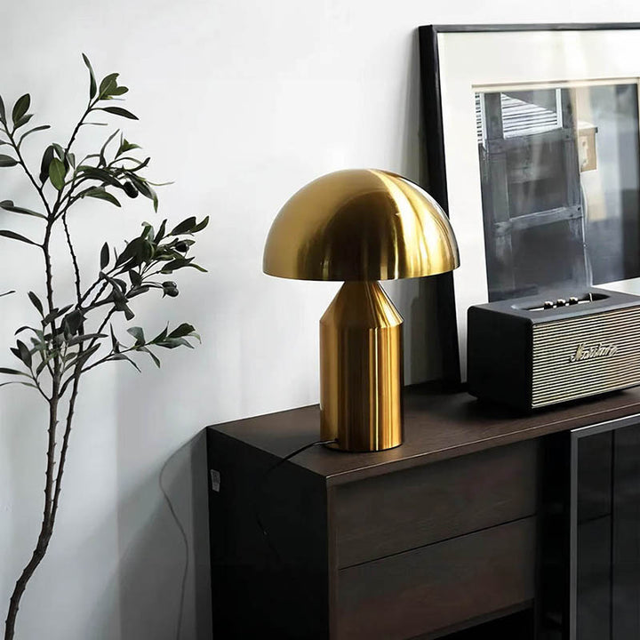 SVAMPS modern Nordic mushroom table lamp with a sleek minimalist design, perfect for bedside, living room, or ambient lighting.