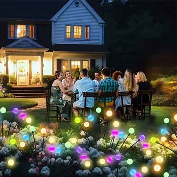 LYSGNIST LED garden lights creating glowing outdoor ambiance for backyard party and events