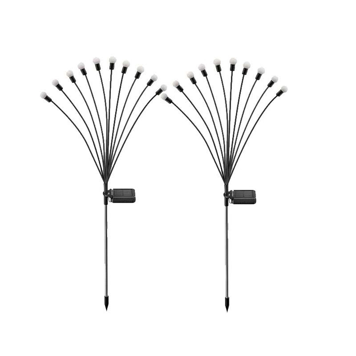 Set of 2 LYSGNIST solar firefly garden lights with flexible stems and warm LED glow for outdoor decoration