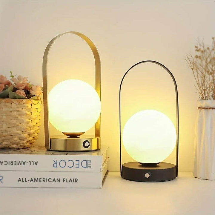Warm white MANE LED night lamps used as ambient UK bedroom shelf lighting